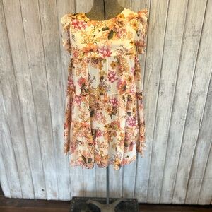 AaKaa Floral Womens Dress in Cream and Pink